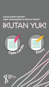 lomba menulis cerita dan lomba menulis esai sonic linguistic 2018