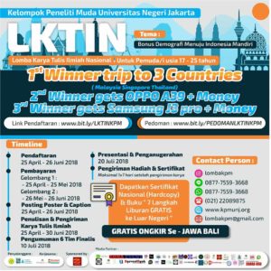 Lomba Menulis Karya Tulis Ilmiah KPM UNJ 2018