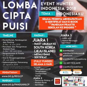 Lomba Menulis Puisi Event Hunter Indonesia