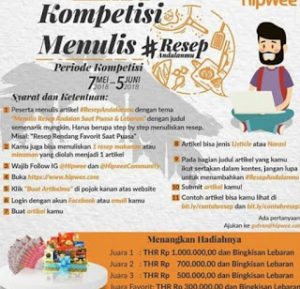 Lomba Menulis Resep Hipwee