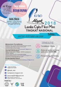 Lomba Menulis Cerita Fiksi Mini untuk SMP & SMA MAPK 2018