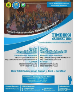 Lomba Menulis Karya Ilmiah dan Kisah Inspiratif Unram 2019