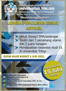 Lomba Menulis Esai Universitas Trilogi
