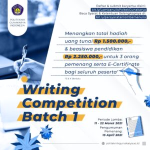 lomba Menulis Artikel Politeknik Gunakarya Indonesia